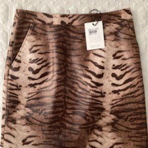 Bardot faux leather animal print skirt